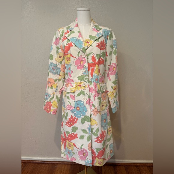 Willi Smith Jackets & Blazers - 100% Cotton Women's Coat with Floral Design